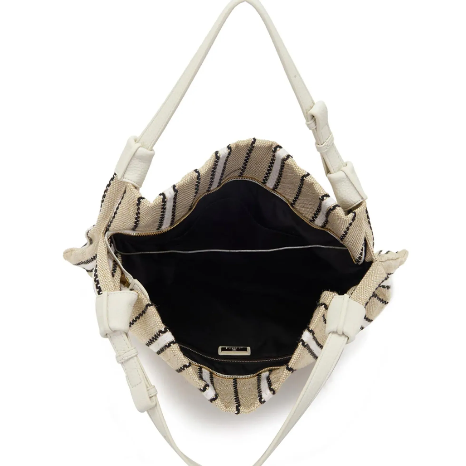 Shopper Canvas bicolor La Carrie 161M-TX-302-CAS borsa avorio