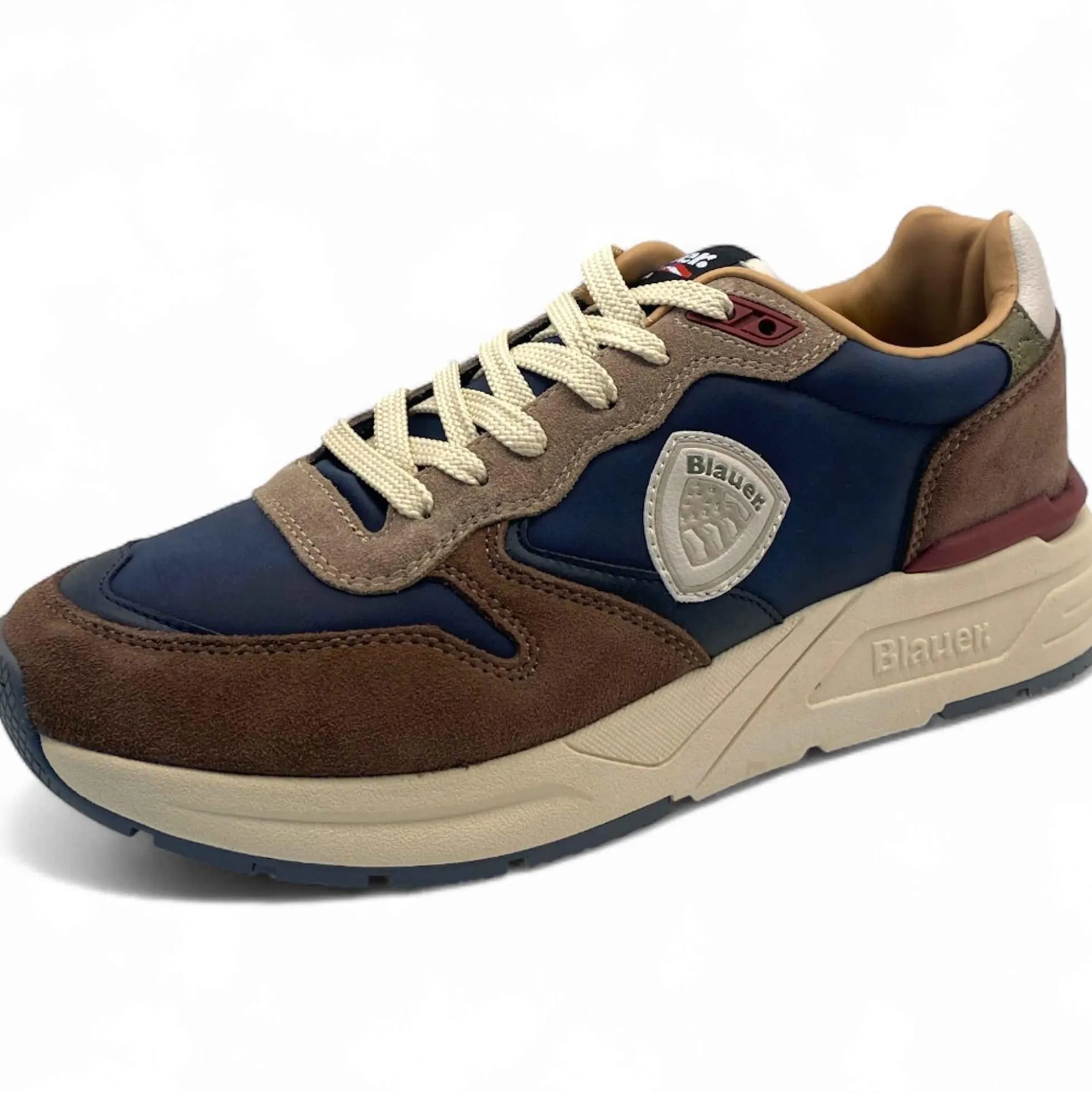Sneaker Blauer "RAY02" scarpe uomo blu/marrone
